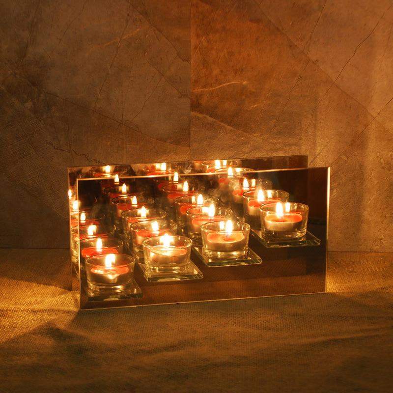 Mirror Glass Decorative Candle Holder Large Votive Tealight Holder