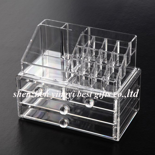 Wholesale Acrylic Jewelry & Cosmetic Storage Display Organizer Two Pieces Set