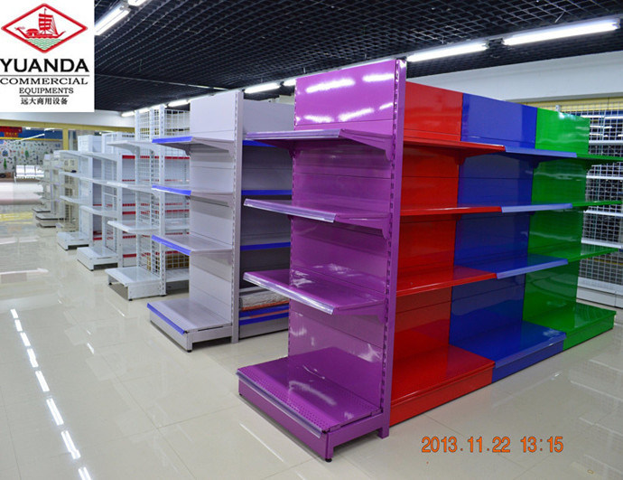 Supermarket Metal Floor Standing Display Shelving