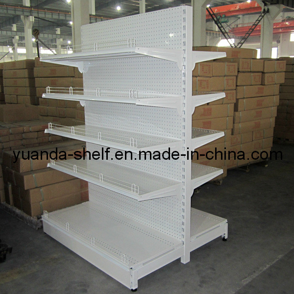 Metal Supermarket Display Storage Double Side Shelf