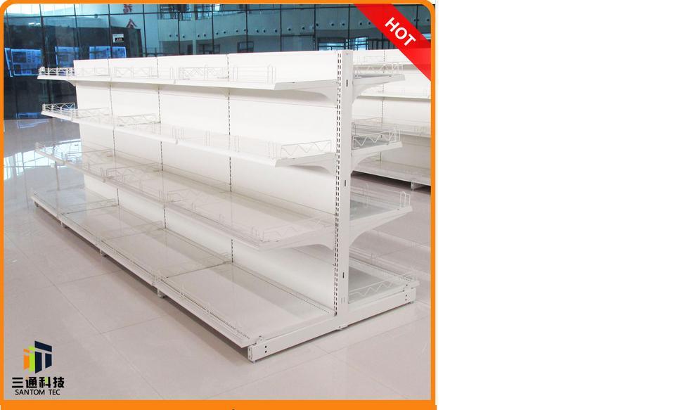 Double Side Steel Supermarket Gondola Bay/Supermarket Steel Display Shelving