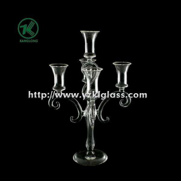 Glass Candle Holder with Five Posts by SGS (10*22*35.5)