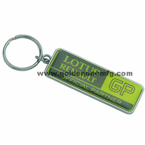 Promotion Full Color Printed Rectangle Metal Keychain