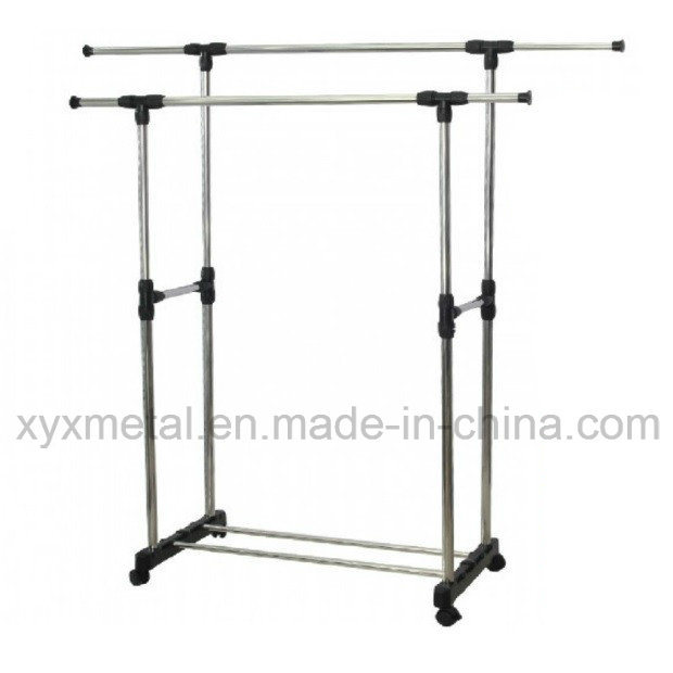 Stainless Steel Double Pole Telescopic Garment Rack