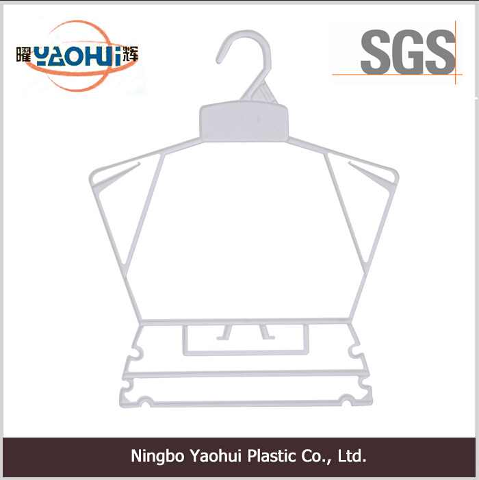 Plastic Frame Hanger with Plastic Hook for Cloth