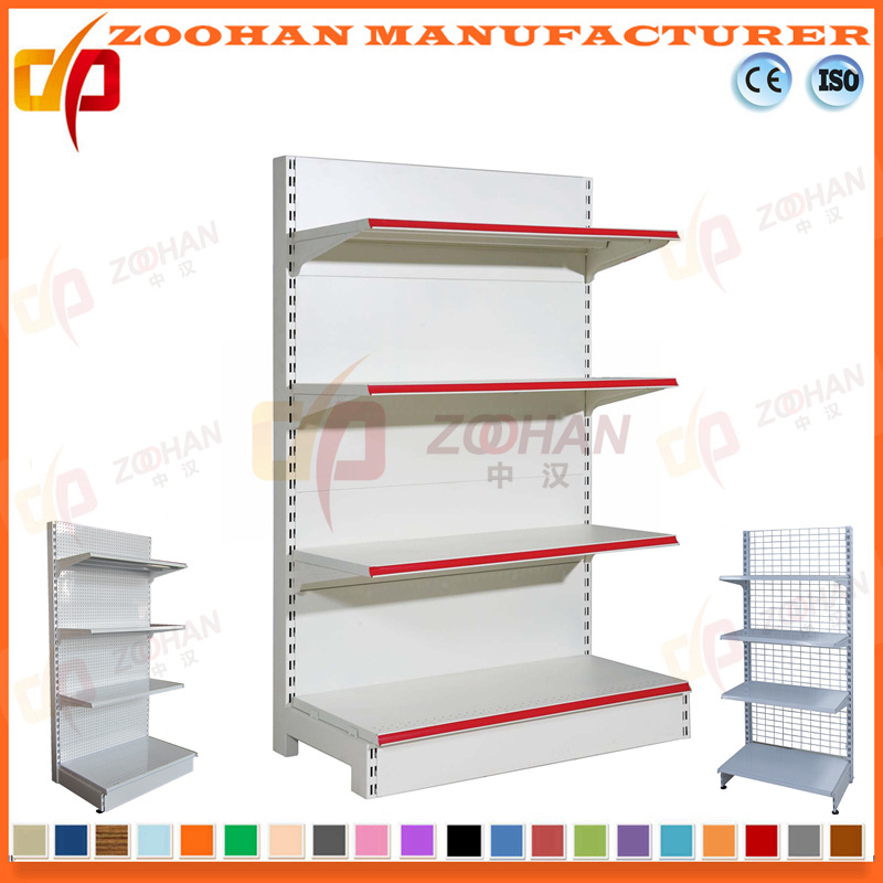 Customized Steel Iron Shelving Supermarket Flat Back Panel Wall Shelves (Zhs583)