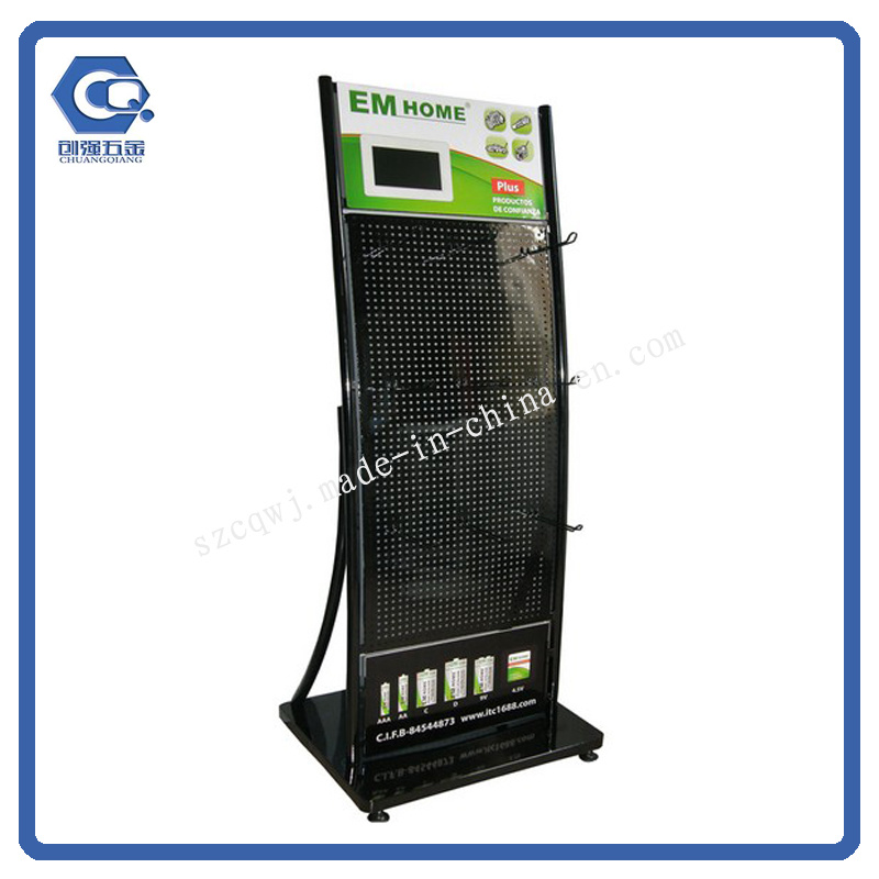 Custom Iron Pegboard Mobile Accessories Display Rack Stand for Store