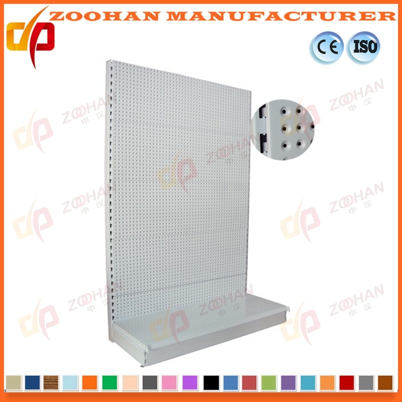 Pegboard Punched Back Holes Panel Metal Supermarket Display Shelf (Zhs50)