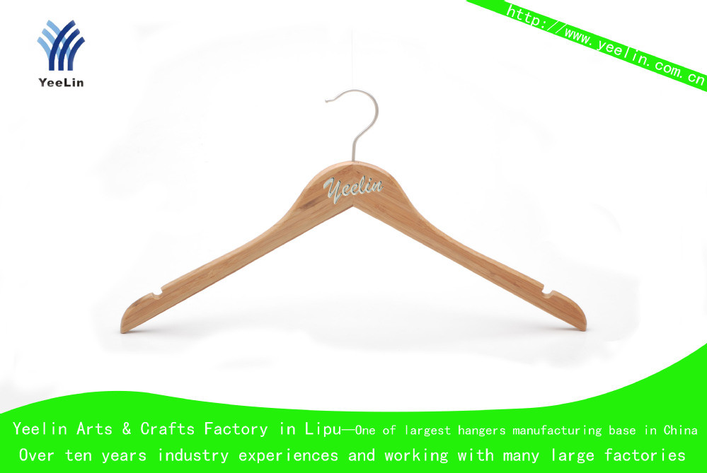 Water Proof Bamboo Hanger Ylbm3012-Ntln1 for Retailer, Clothes Shop