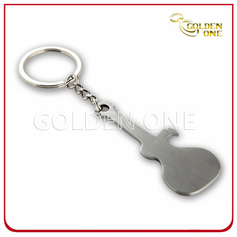 Customized Guitar Promotion Metal Key Chain with Opener