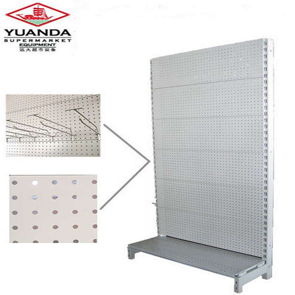 Perforated Back Panel Display Rack/Supermarket Whiskey Display Shelf Rack