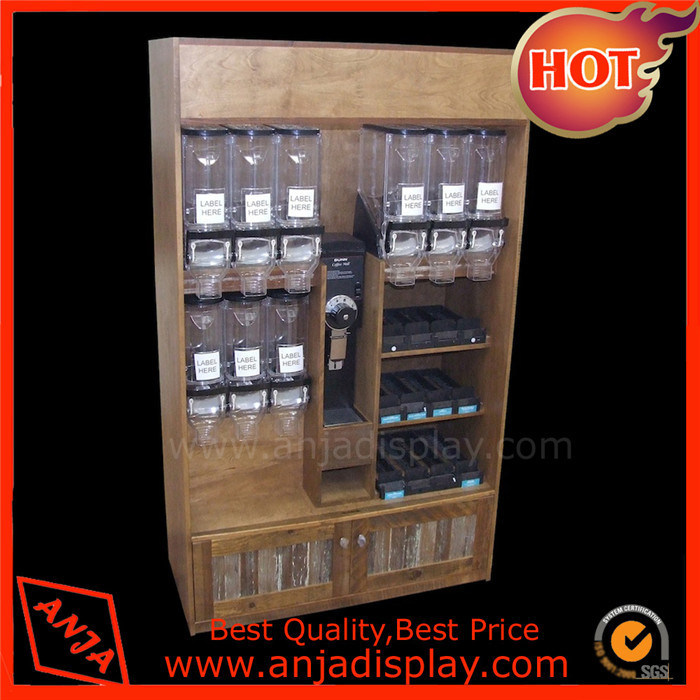 Wooden Food Display Rack Food Display Cabinet