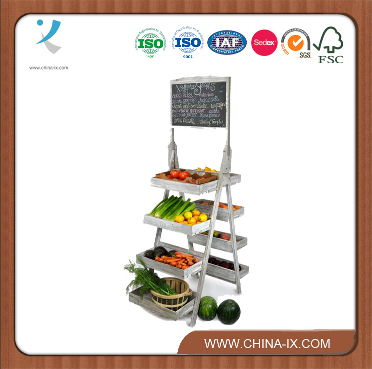 Customized Double Sided Display Tower Rack with Chalkboard