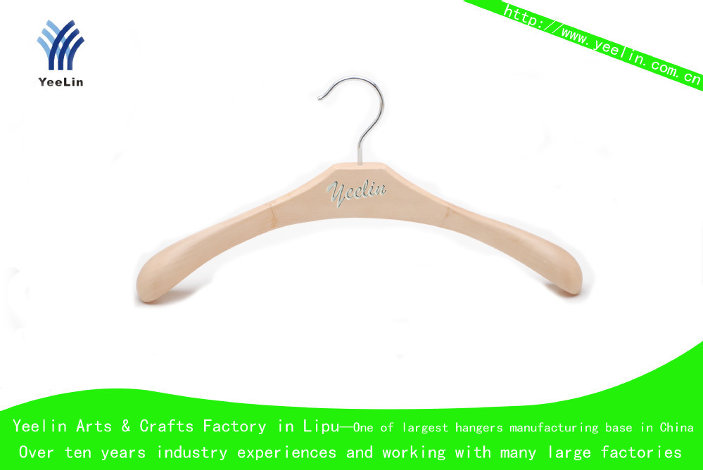 Fashion Style Round Shoulders Wooden Cloth Hanger (YLWD253W-NTL1)