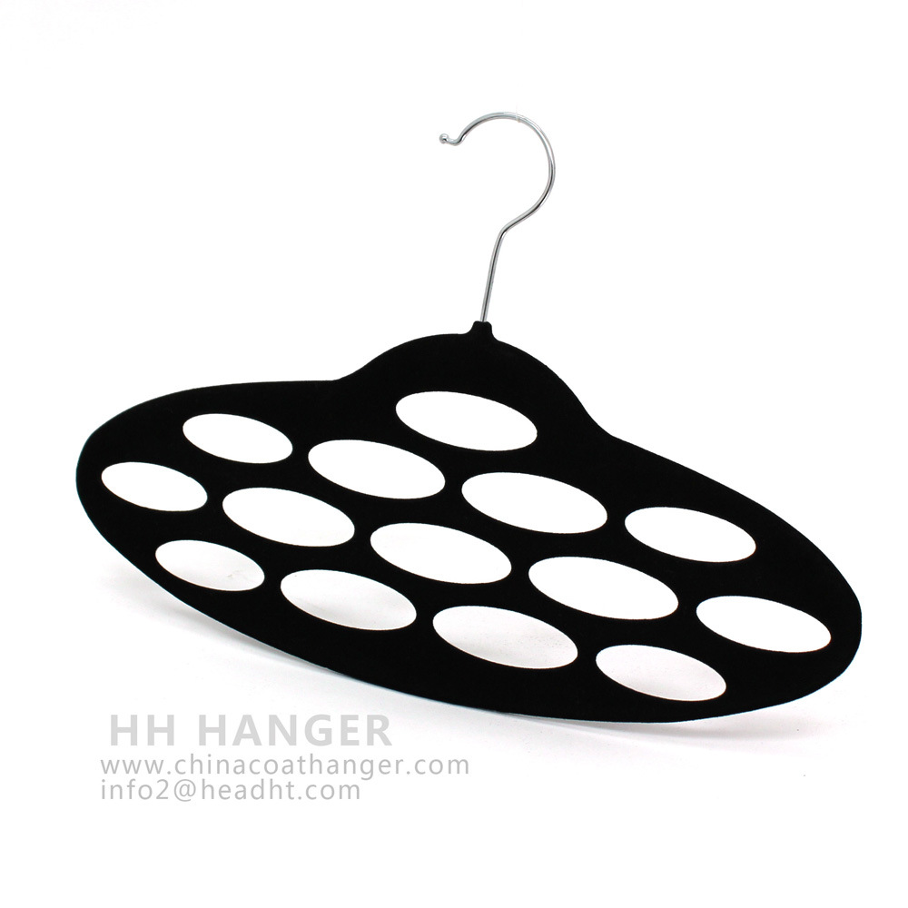 Hh 14 Circle Velvet Tie Hanger, Flocked Scarves Hangers