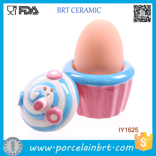 Fancy Cake Style Egg Placement Ceramic Egg Cup