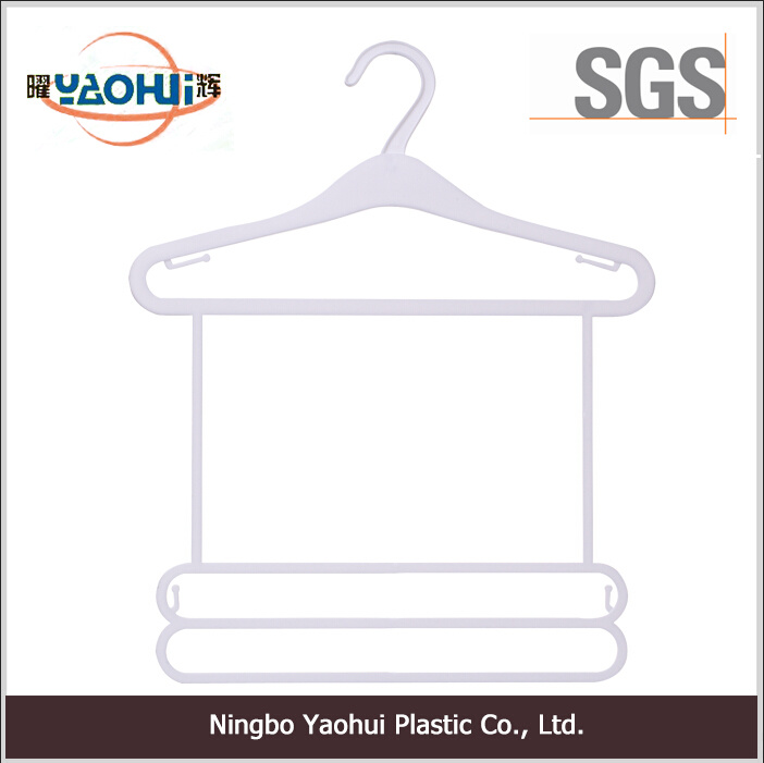 Simple Plastic Frame Hanger with Plastic Hook for Baby Cloth