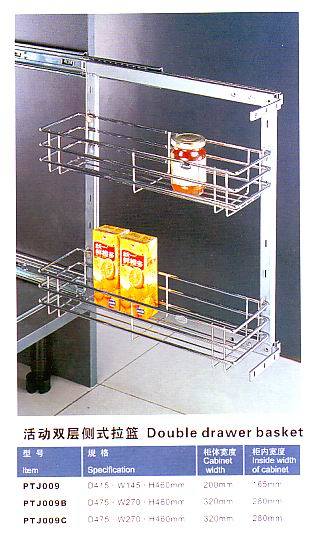 Ptj009 Kitchen Hardware Double Drawer Basket