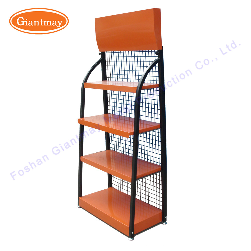 Floor Standing Metal Exhibition 2 Tiers Engine Oil Display Rack