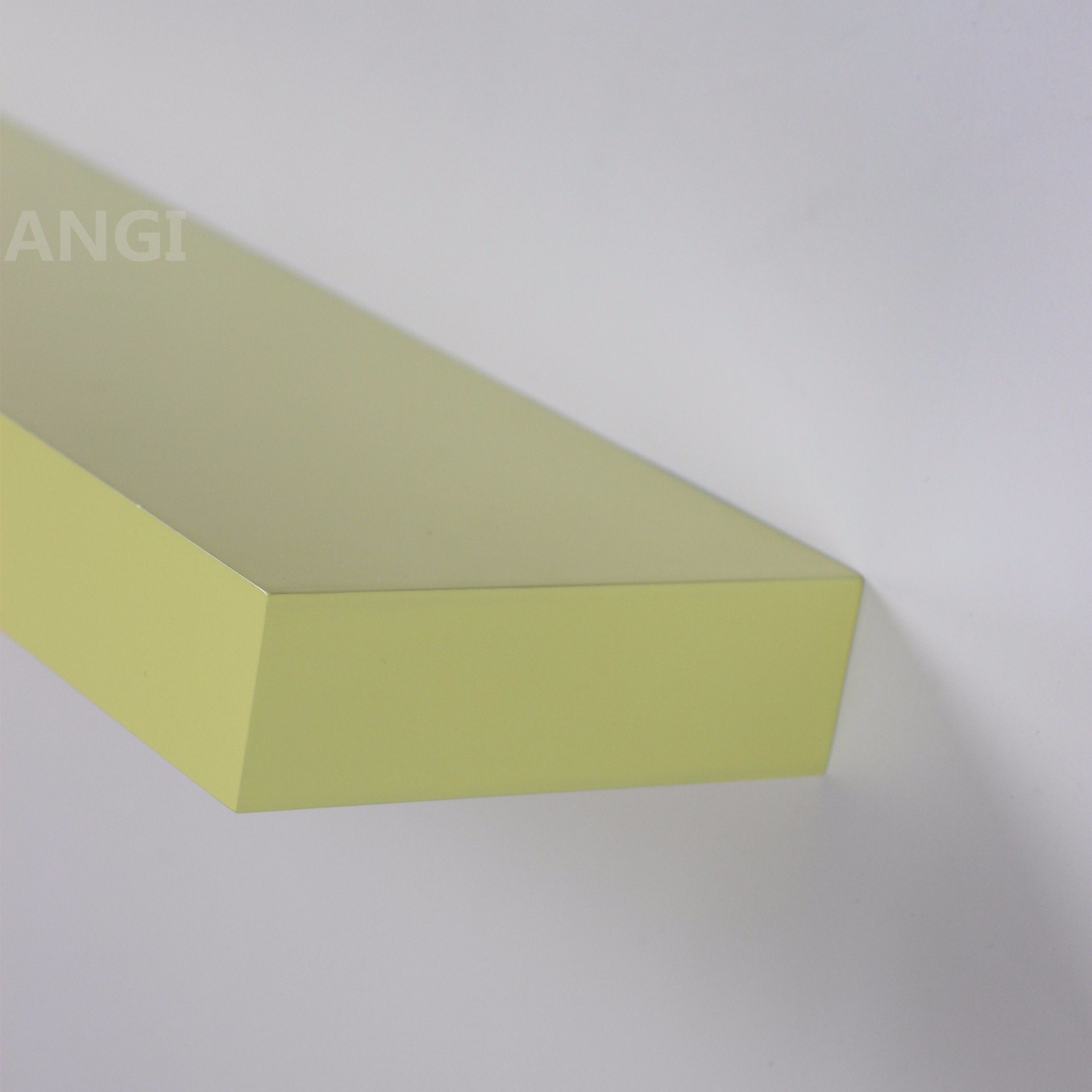 Floating Wall Shelf Made of E1 MDF Cuboid Shape Modern Style GB280712-60 Light Yellow