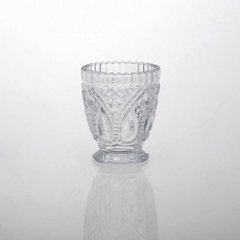 Pressed Antique Glass Candle Holder