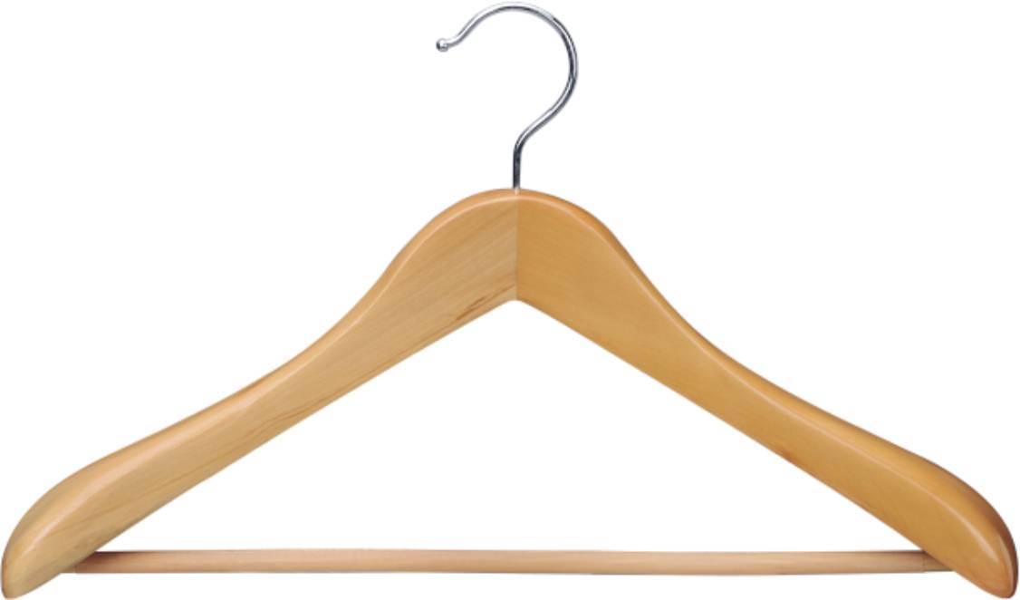 Natural Wood Coat Hanger with Round Head