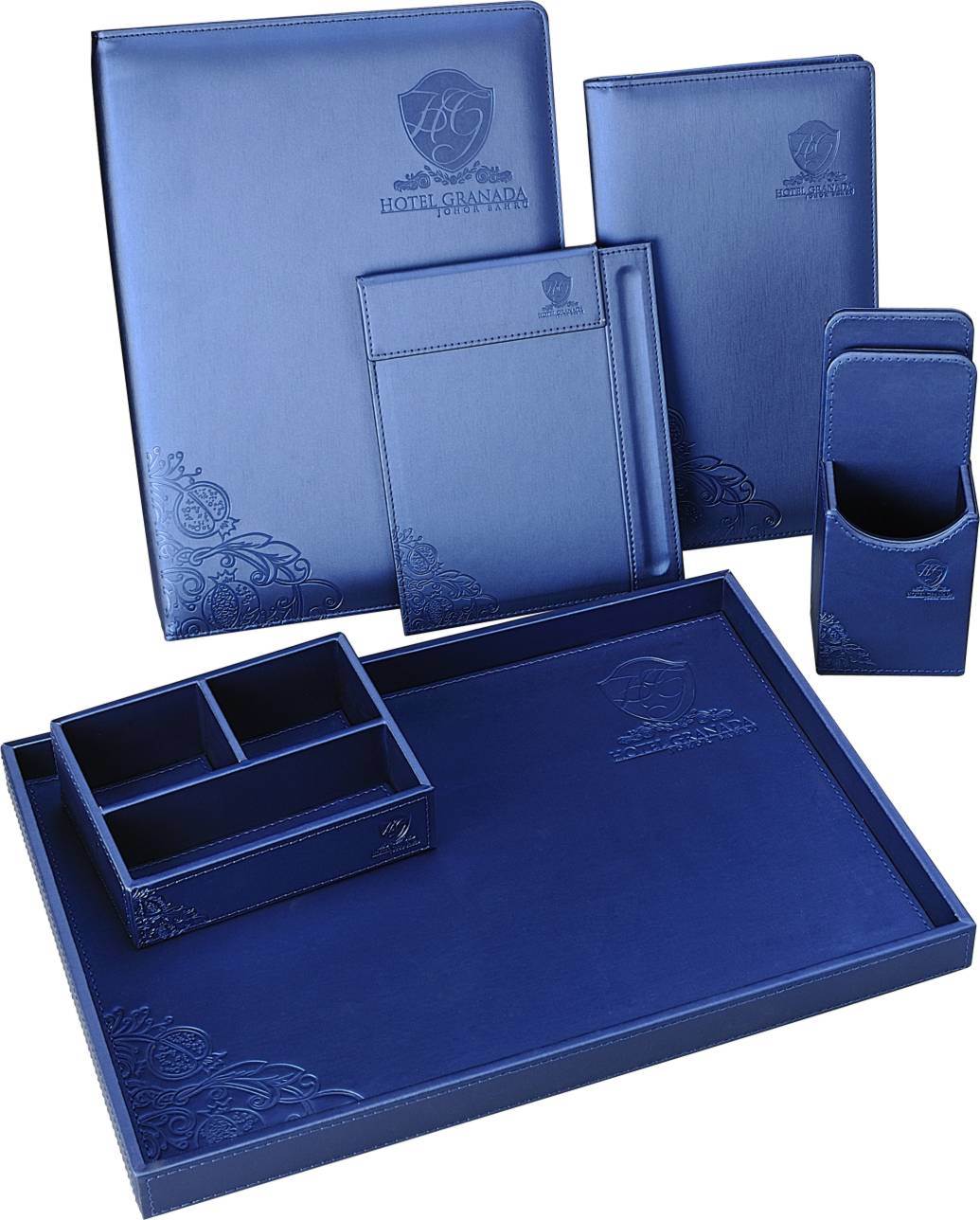 Hotel Guest Room Hand Make Leather Blue Bill Folder