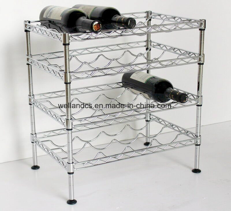 DIY 4 Tiers Chrome Metal Beer/Liquor Bottle Rack Holder