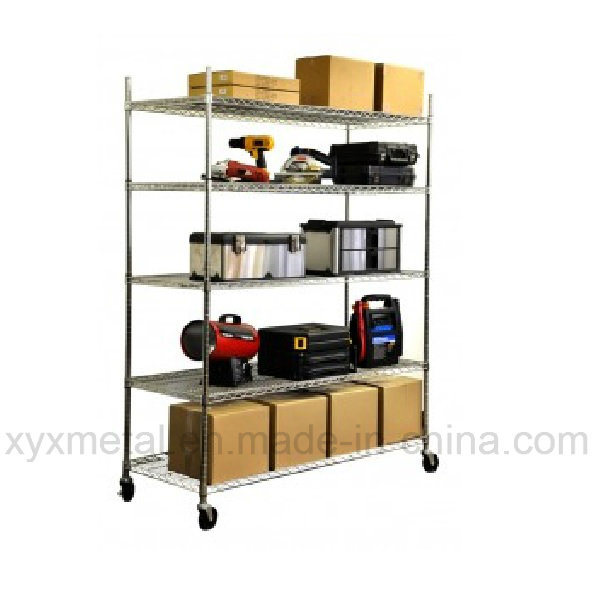 Chrome Steel Mobile Wire Shelf