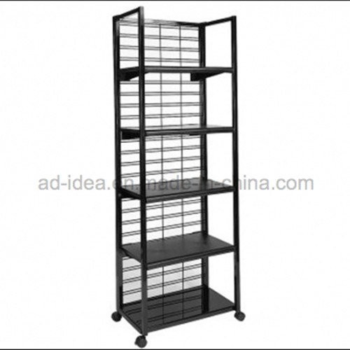 Store Metal Floor Display Stand Rack with 4 Adjustable Shelves