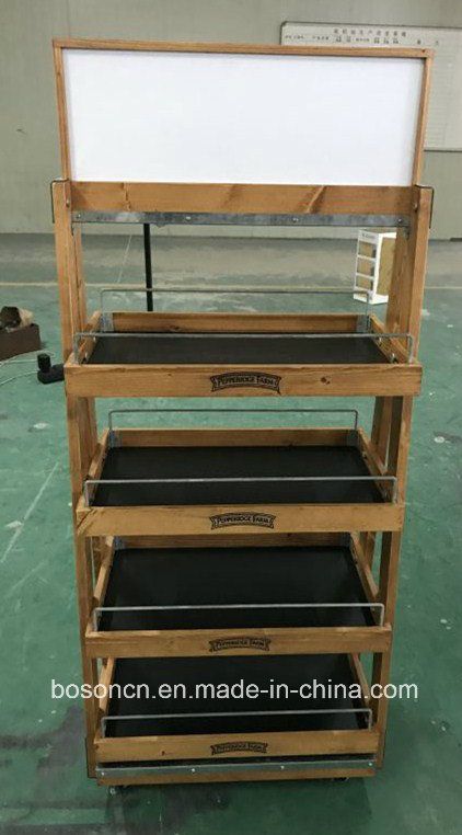 5 Layer Metal MDF Grocery Store Metal Display Shelf