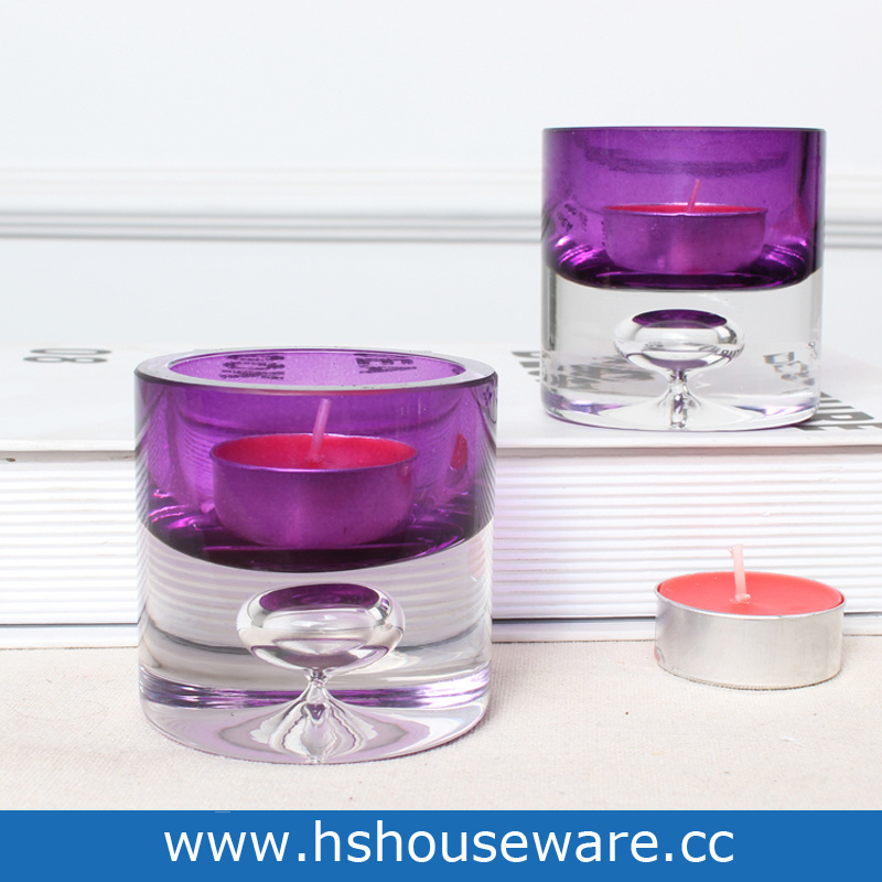 Purple Glass Candle Holder for Tealight