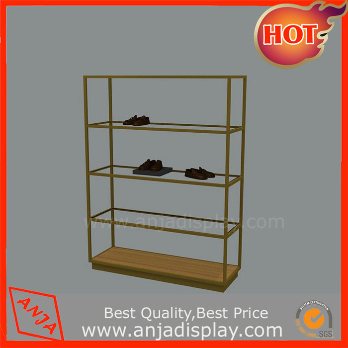 Glass and Matel Display Rack for Shoes Retail Stores