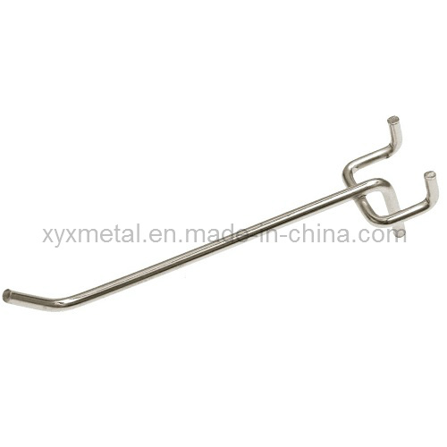 Chrome Steel Wire Peg Board Hook for Slatwall or Pegboard