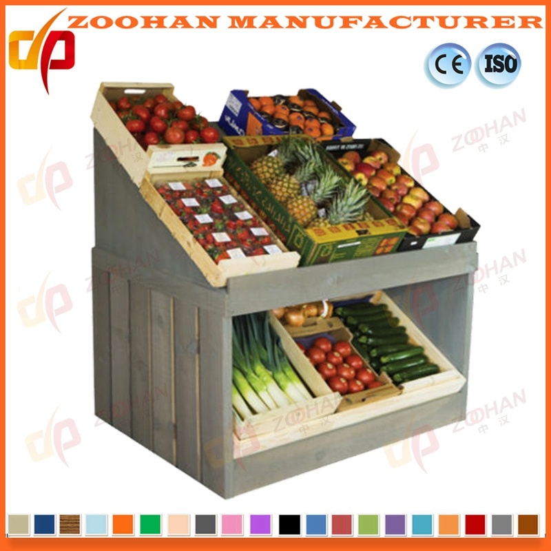 Wooden Supermarket Vegetable and Fruit Display Stand Rack Shelving (Zhv4)