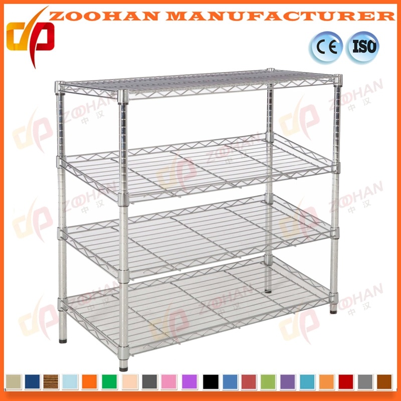 Chrome Slanted Wire Shelving Metal Storage Garage Shelving Organizer (Zhw112)