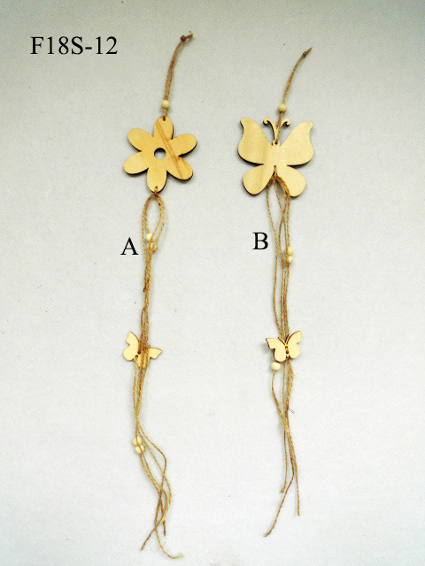 Wood Flower Butterfly Easter Hanger