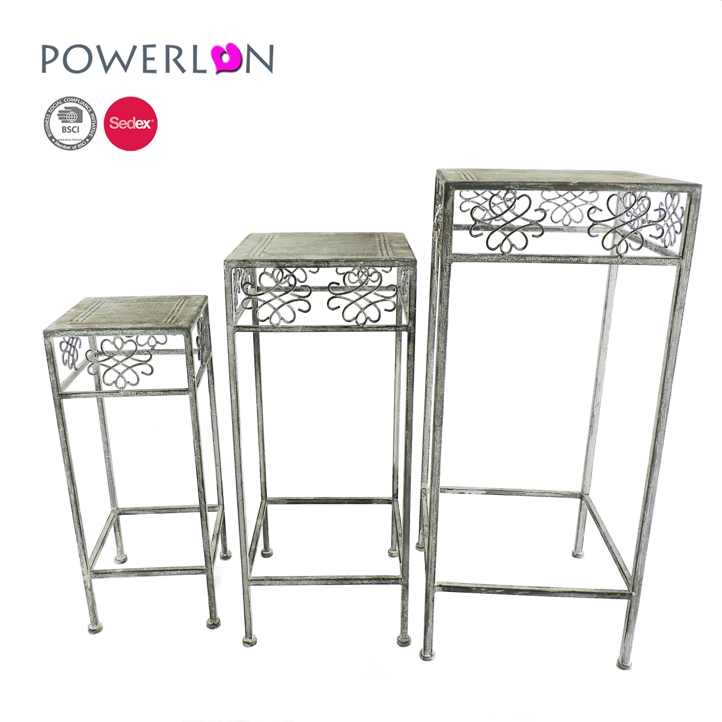 S/3 Square European Planter Stands for out-Door or in-Door Use