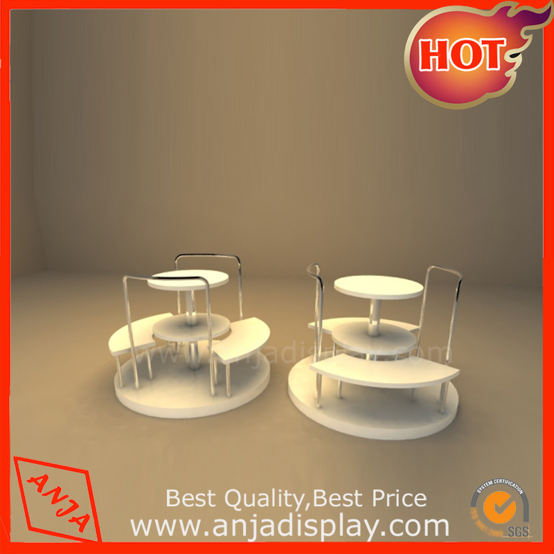 MDF Round Shoe Rack Display Table for Shop