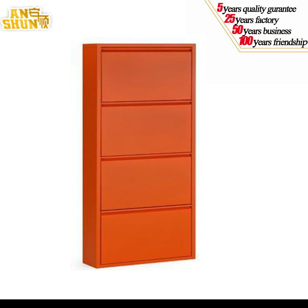 Modern Stylish Steel Lockable Shoe Cabinet / Corner Metal Shoe Cabinet