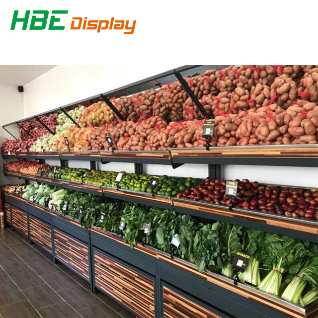 Wooden Storage Display Rack for Grains in Supermarket