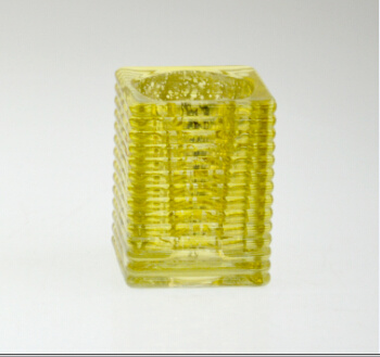 Square Yellow Candle Holder (DRL15046)