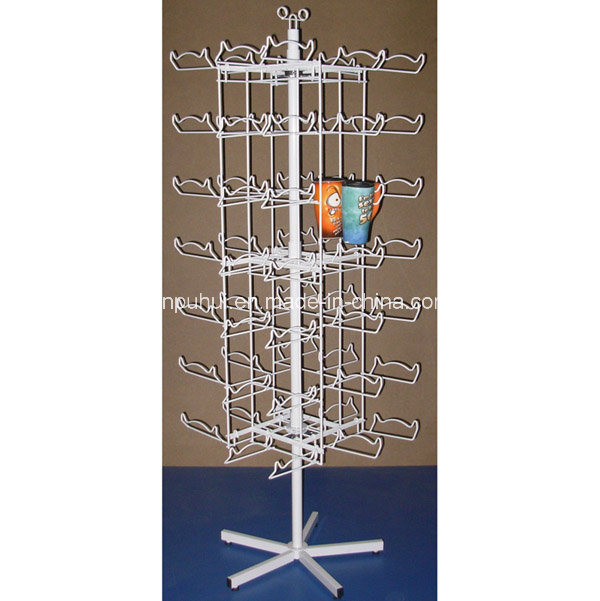 Floor Standing Metal Mug Display Rack (pH15-033)