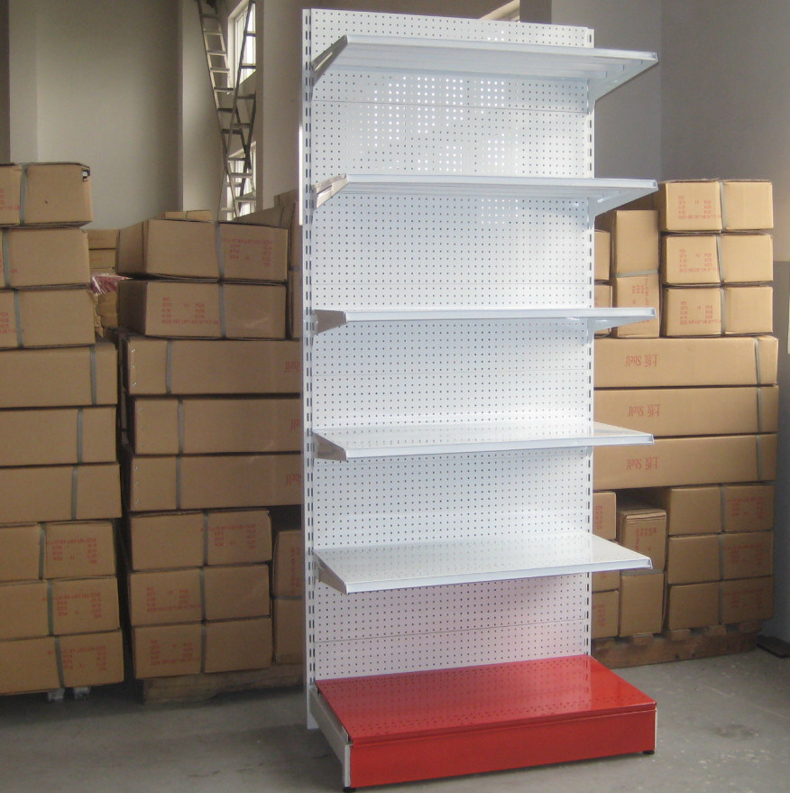 Supermarket Metal Display Punched Rack Wall Display Shelf