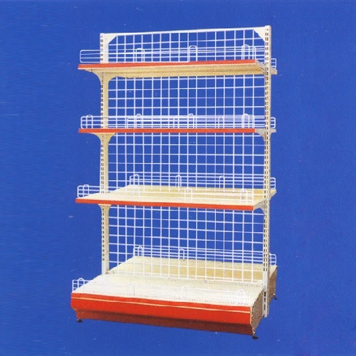 Wire Mesh Singel Side Shelving Steel Display Shelf for Supermarket