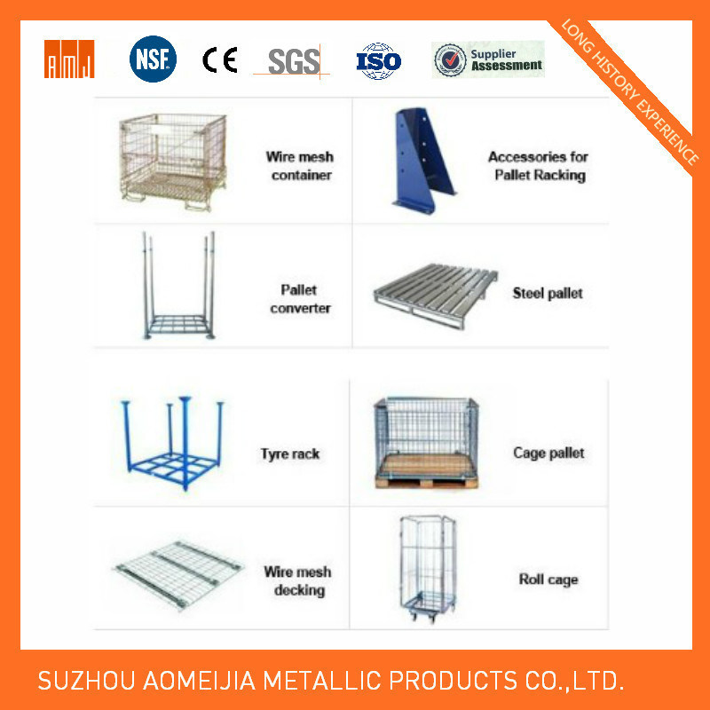 Factory Equipment Converter Steel Tyre Rack Cage Pallet Wire Mesh Decking