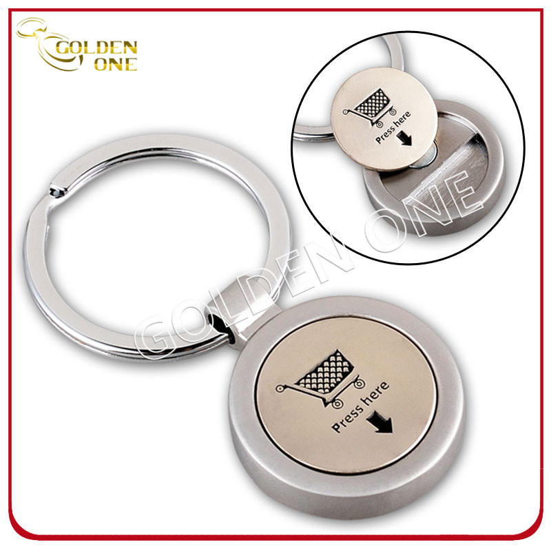 Personalized Soft Enamel Shopping Trolley Coin Holder Metal Keyring