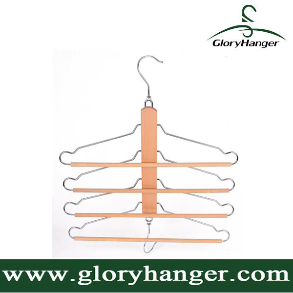 Combined Trousers/Coat Hanger with Matel Hook