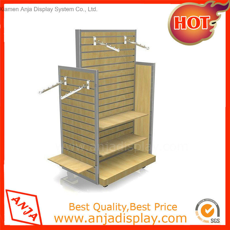 Wooden Slatwall Panel Stand with Hook