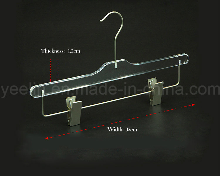 New Fashinable Design Deluxe Transparent Acrylic Pant Hanger, Trousers Hanger for Display